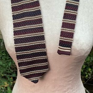 Patrick James woven Italian silk horizontal striped tie 58” x 3.5”
